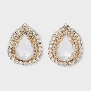 Pave Teardrop Crystal Earrings - A New Day™ Gold/Clear - 1 of 3