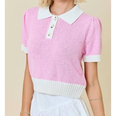 Women's Sweater Terry Polo Top - day + moon