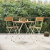 vidaXL Modern Acacia Wood and Steel Folding Bistro Chairs, Set of 2, Solid Wood Construction - 2 of 4