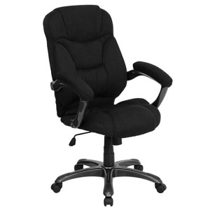 Contemporary Executive Swivel Office Chair Black Microfiber - Flash Furniture