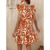 Womens Summer Casual Dresses Ruffle Sleeve V Neck Midi Dress Flowy Tiered Dress with Pockets Boho Sundresses - 2 of 4