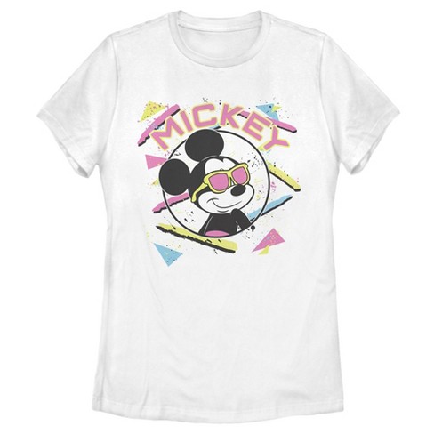Women's Mickey & Friends 90s Sunglasses Mickey T-shirt - White - 2x ...