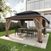 YARDSIGHT 13'x15' Hardtop Gazebo: Aluminum Frame, Double Roof, Heavy-Duty Netting & Curtains - Wind-Resistant for Backyard, Garden, Commercial - 2 of 4