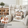 Wheat Plaid Give Thanks Pillow 18x18 - 3 of 4