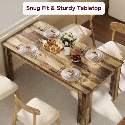 63" Dining Table for 4-6, Wood Dining Room Table, Farmhouse Dinette for 4, Rectangular Kitchen Table for Kitchen & Dining, Small Space