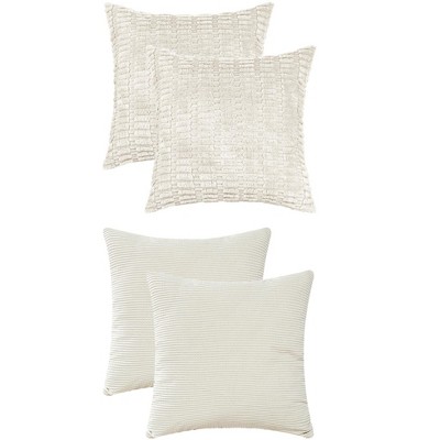 REGALWOVEN 4 Pcs Solid Modern Throw Pillow Covers for Home Decor 18" x 18"