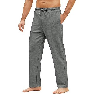 COOFANDY Men's Yoga Pants Casual Elastic Waist Drawstring Jogger Sweatpants Open Bottom Lounge Pants - 1 of 4