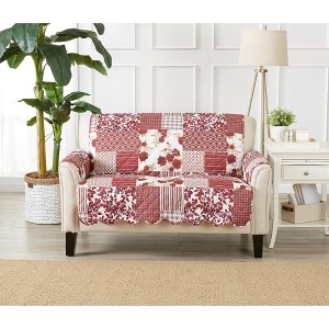 Reversible Stitched Patchwork Sofa Furniture Protector - Great Bay Home - 1 of 4
