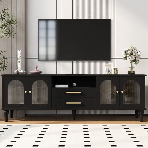 NicBex TV Stand Entertainment Center with Fluted Glass Doors for TVs up to 75 Inches for Living Room, Bedroom - 1 of 4