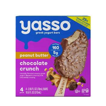 Yasso Frozen Greek Yogurt Indulgent Peanut Butter Dark Chocolate Crunch - 4ct