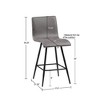 Faux Leather Swivel Counter Stool - 4 of 4