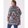 Agnes Orinda Women's Plus Size Lightweight Open Front Knit Floral Cardigans - 4 of 4