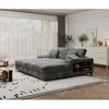 TIRAMISUBEST 110in Sofas Convertible Corduroy Sectional Extra Wide Chaise Double Lounge Built In Storage Armrests Living Room Home Gym, Gray - 4 of 4