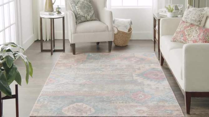 Nicole Curtis Machine Washable Distressed Southwestern Indoor Rug, 2 of 13, play video