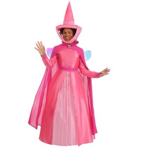 HalloweenCostumes.com Women's Disney Sleeping Beauty Flora Costume, Pink Fairy Godmother Cosplay Outfit - 1 of 4