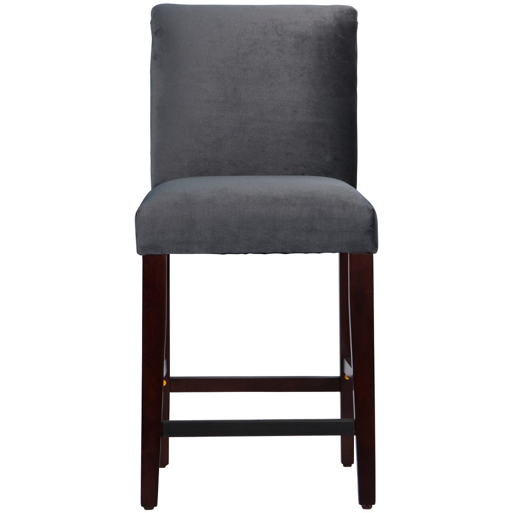 Photos - Chair Skyline Furniture Velvet Parsons Counter Height Barstool Dark Gray Velvet