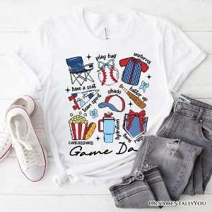 Game Day Baseball T-Shirt, Retro White and Natural Stadium Tee for Sports Fans| OrnamentallyYou - 1 of 4