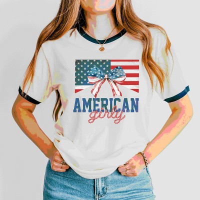 Simply Sage Market American Girly Flag Coquette Ringer Tee