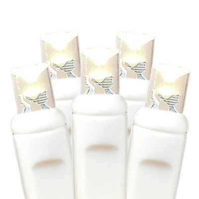 Warm White LED Christmas Curtain Lights with White Wire