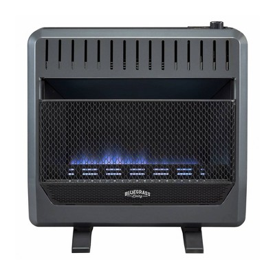 Bluegrass Living 30,000 BTU Heats 1,400 Square Feet Propane Gas Ventless Blue Flame Space Heater with Thermostat Blower, Wall Mounting, and Base Feet