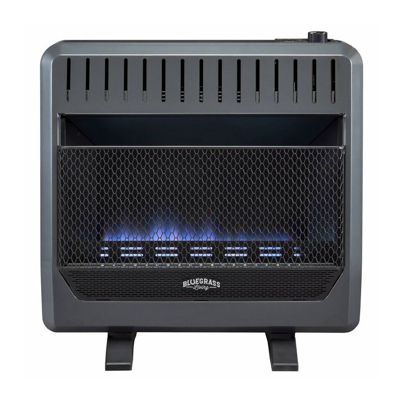 Bluegrass Living 30,000 BTU Heats 1,400 Square Feet Propane Gas Ventless Blue Flame Space Heater with Thermostat Blower, Wall Mounting, and Base Feet, 1 of 7