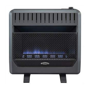 Bluegrass Living 30,000 BTU Heats 1,400 Square Feet Propane Gas Ventless Blue Flame Space Heater with Thermostat Blower, Wall Mounting, and Base Feet