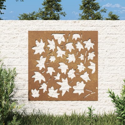 VidaXL Patio Wall Decoration 21.7 in.x21.7 in. Corten Steel Maple Leaf Design