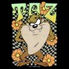 Girl's Looney Tunes Floral Grid Taz T-Shirt - 2 of 3