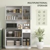 71" Kitchen Pantry Cabinet, Tall Storage Cabinet with Microwave Stand, Modern Kitchen Hutch,3 Adjustable Shelves for Living Room, Dining Room - 4 of 4