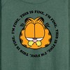 Women's - Garfield - I'm Fine This Is Fine Lightweight French Terry Wide Neck Long Sleeve Shirt - 2 of 4