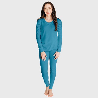 City Threads Women's Soft & Cozy Thermal Long Johns 2-Piece Set, USA-Made, Comfortable Adult Loungewear
