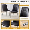 AZL1 Life Concept Accent Chairs 4 Modern Dining Chairs, Smooth PU Leather Backrest and Metal Legs for a Comfortable Experience, Black, 16.3"*17"*35" - 4 of 4