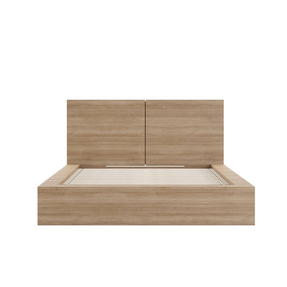 Photos - Wardrobe Nexera Queen James Platform Bed with Headboard Brown