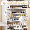 3 Flip Drawers Shoe Rack Bench Wood Storage Standing Cabinet Organizer Entryway - 3 of 4