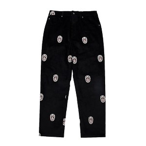 Friday the 13th Men's Black Embroidered Corduroy Pants - 1 of 4