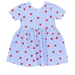 RuffleButts Girls Knit Short Sleeve Twirl Dress - 1 of 4