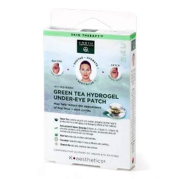 Earth Therapeutics Green Tea Hydrogel Under Eye Patches Facial Treatment - 5ct