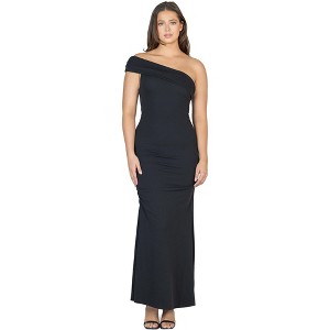 24seven Comfort Apparel Formal One Shoulder Rouched Mermaid Maxi Dress - 1 of 4