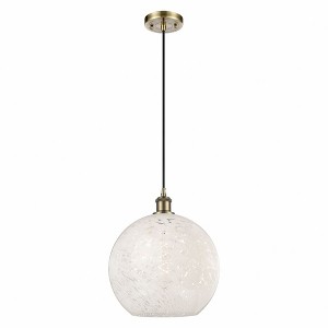 White Mouchette - 1 Light Cord Hung Pendant In Modern Style-13.5 Inches Tall and 12 Inches Wide - 1 of 1