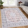 Machine Washable Area Rug Non Slip Rug Vintage Medallion Low Pile Foldable Rugs Stain Resistant Carpet For Bedroom Living Room Kids Room Study Room - 3 of 4