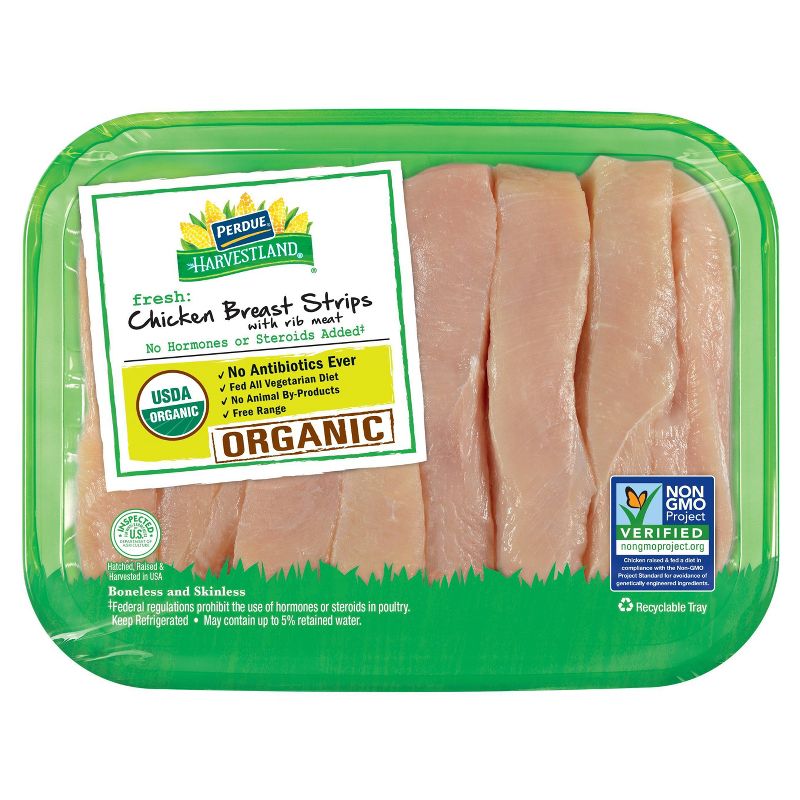 Perdue Harvestland Fresh Organic Chicken Breast Strips - price per lb, 1 of 6