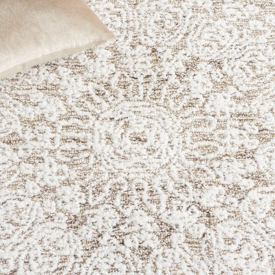 Ivory Hand-Tufted Wool and Synthetic 4' x 6' Area Rug