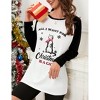 Womens Merry Christmas Sweatshirts Cute Long Sleeve T Shirt Raglan Baseball Pullover Top - 4 of 4