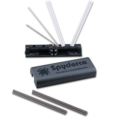 Spyderco Tri-Angle Premium Sharpmaker with Two Sets of High Alumina Ceramic Stones | Effectively Sharpens Knives | Instruction Book and DVD Included