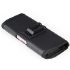 Nakedcellphone Vegan Leather Case Pouch with Metal Clip and Belt Harness for Nokia C300 / C110, Motorola Thinkphone, Edge, G Power 5G, G Play - Black - 4 of 4