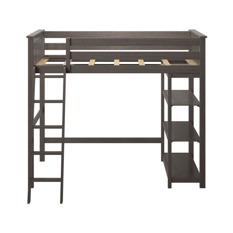 Max & Lily Twin-Size High Loft Bed with Bookcase, 4 of 9