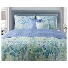 VCNY Queen Harmony Reversible Paisley Quilt Set Blue : Full/Queen Size, Microfiber, Hypoallergenic, 5-Piece Bedding Set - image 2 of 4