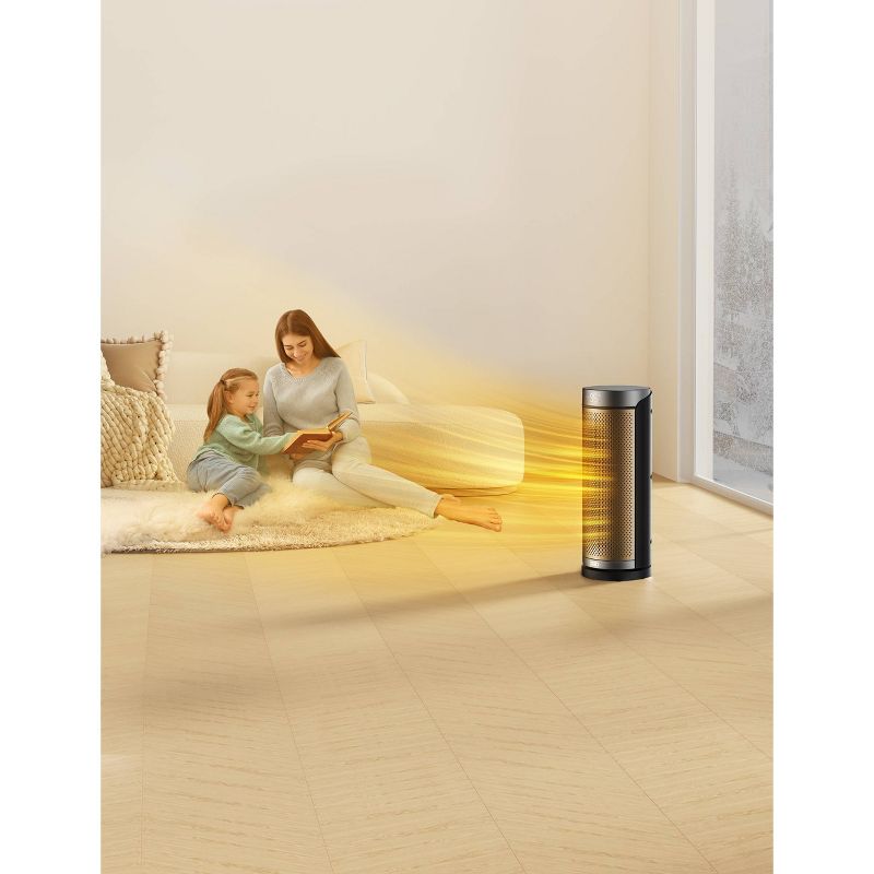 Dreo 1500W Solaris Plus PTC Heating Oscillating Tower Space Heater with Remote Silver, 5 of 7