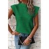 Amaryllis Women's Textured Pleated Top High Neck Cap Sleeve Elegant Structured Blouse - 2 of 4