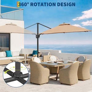 10Ft Cantilever Patio Umbrella, Square Outdoor Offset Market Umbrella with 360° Rotation, Easy-Lock Handle, Cross Base for Garden, Balcony, Deck - 1 of 4